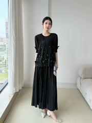 Plissé Beaded 2-Piece Trouser Set