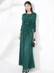 Truly Pleated Floral Top & Skirt