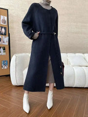 Luxury Wool-Blend Scarf Coat