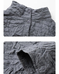 Crinkled Plissé Button Jacket