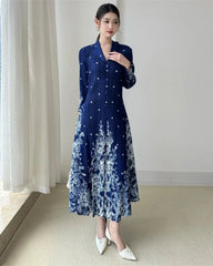 Luxury Plissé  3/4 Sleeve Dress