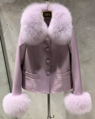 Couture Sheepskin & Fox Fur Jacket