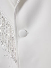 Floral Appliqué Beaded Blazer