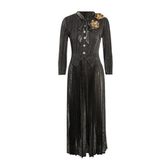 Luxury Floral Plissé Dress
