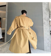 Men's Shoulder Padded Oversized Trench Coat | Luxury Streetwear