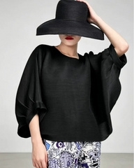 Batwing Pleated Blouse Top