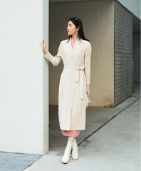 Truly Pleated Stretchy Long Coat