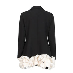 Ruffled-Detail Formal Blazer