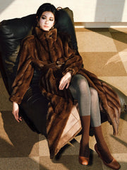 Luxury Faux Fur Belted Long Coat