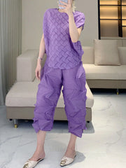 Luxe Pleated Crinkled 2-Piece Set