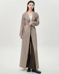 Luxury Travel Plissé Maxi Coat