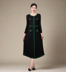 Luxury Pleated Office Dress