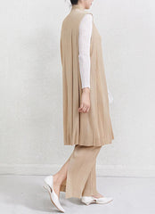 Truly Pleated Longline Vest & Trousers