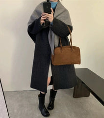 Wool-Blend Coat with Detachable Scarf