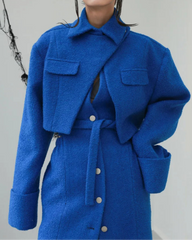 Luxury Wool-Blend Asymmetrical Coat