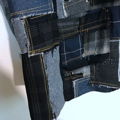 Men's Authentic Denim Patchwork Jacket Coat