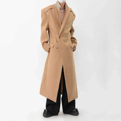 High-End Men's Wool Blend Topcoat - Full Length