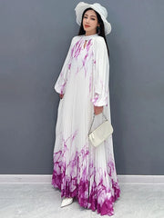 HEYFANCYSTYLE Royal White Orchid Maxi Dress