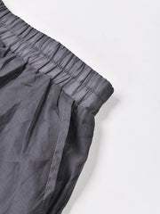 Elegant Lightweight Charcoal Gray 2-Piece Set - Classy Blouse & Long Skirt