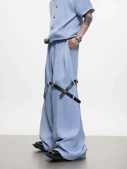 Men's Belted Wide Trousers & Top