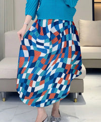 Geometric Pleated Midi Skirt