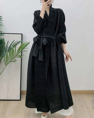 Luxury Plissé Longline Coat