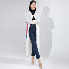 Luxury Abstract Plissé Duster