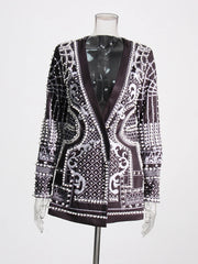 Women's Luxe Pearl Embellished Boyfriend Blazer