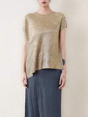 Metallic Japanese Pleated Dolman Top