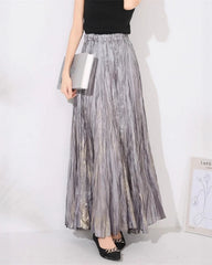Luxury Metallic Pleats Skirt