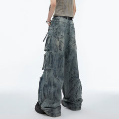 Men's Signature Vintage Distressed Cargo Jeans