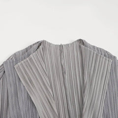 Lightweight Plisse Open-Front Cardigan