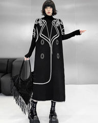 Oversized 3D Graphic Knit Dress