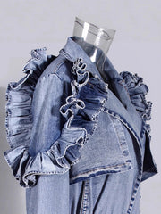 Luxury Soft Denim Trench Coat