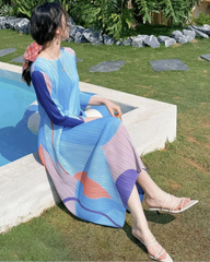 Trapeze Pleated Lightweight Dress