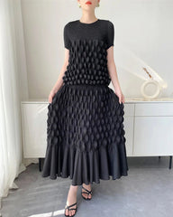 Truly Plissé Bubble Top & Skirt Set
