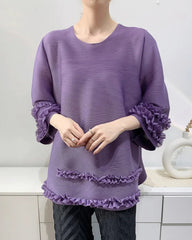Ruffle Fully-Pleated Top