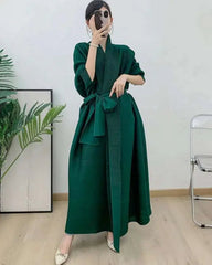 Luxury Plissé Longline Coat