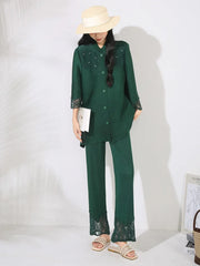 Truly Pleated Stretchy Pants Set