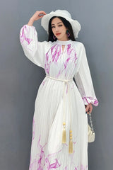 HEYFANCYSTYLE Royal White Orchid Maxi Dress