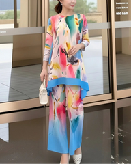 Luxury Pleated Palazzo Pant Set