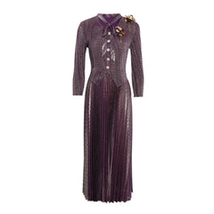 Luxury Floral Plissé Dress