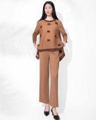 Plissé Pant Suit Travel-Ready