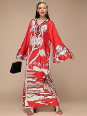 Designer Kimono Dress with Batwing Sleeves