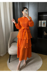 Women's Giselle Pleated Long Sleeve Dress