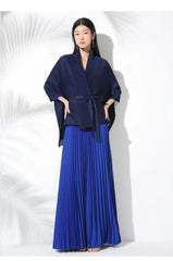 Statement Plissé Pleated Maxi Skirt & Top