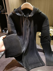 Luxury Plissé Zip Hoodie