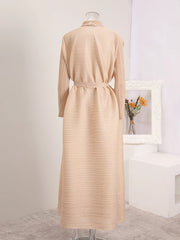 Truly Pleated Stretchy Long Coat