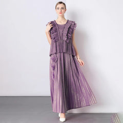 Japanese Plissé 2-Piece Skirt Set