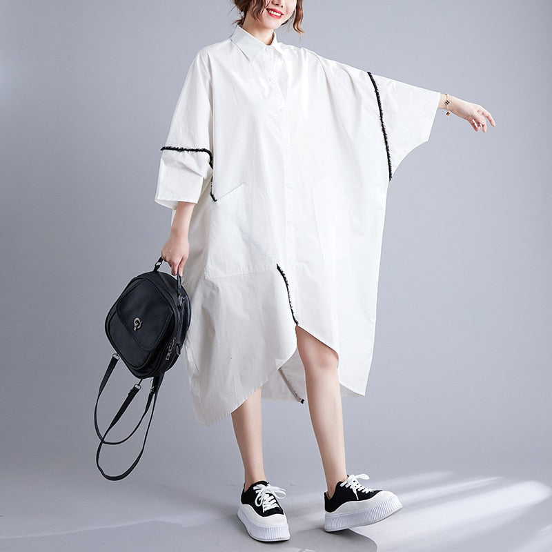 Oversized Chic Asymmetrical Blouse Dress – HEYFANCYSTYLE